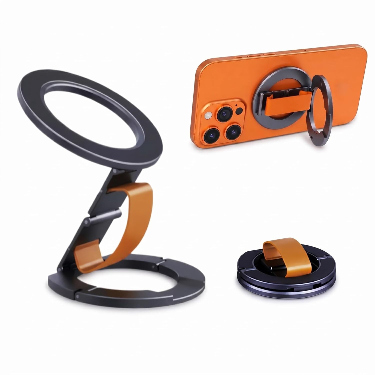 Magnetic Alloy Phone Holder With Ring Wristband