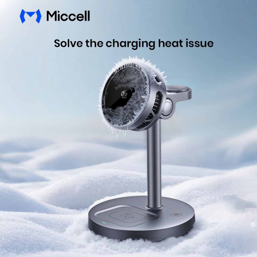 3 In 1 Fast Wireless Magnetic Charger Stand With Active Cooling