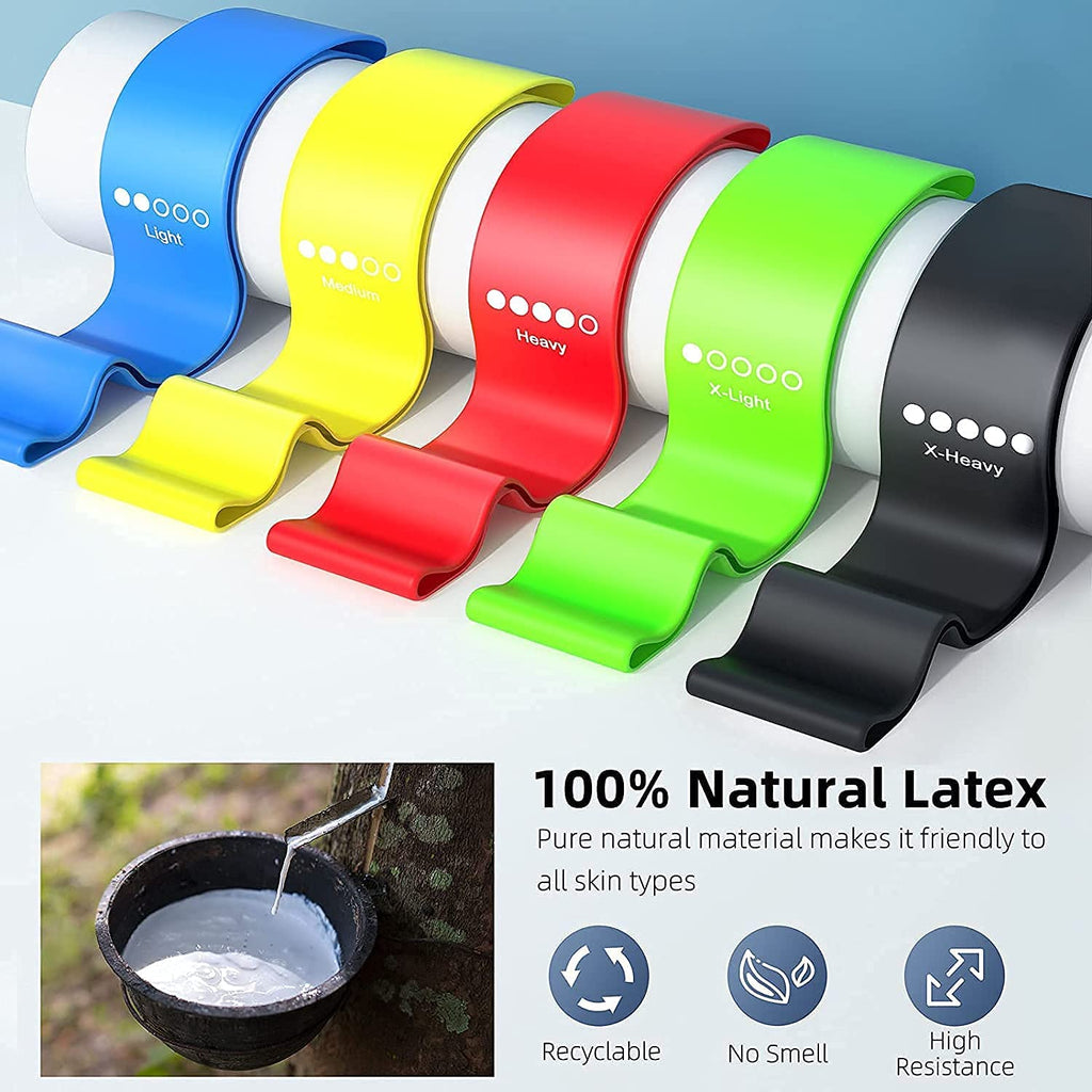 Elastic Fitness Bands (Set Of 5)