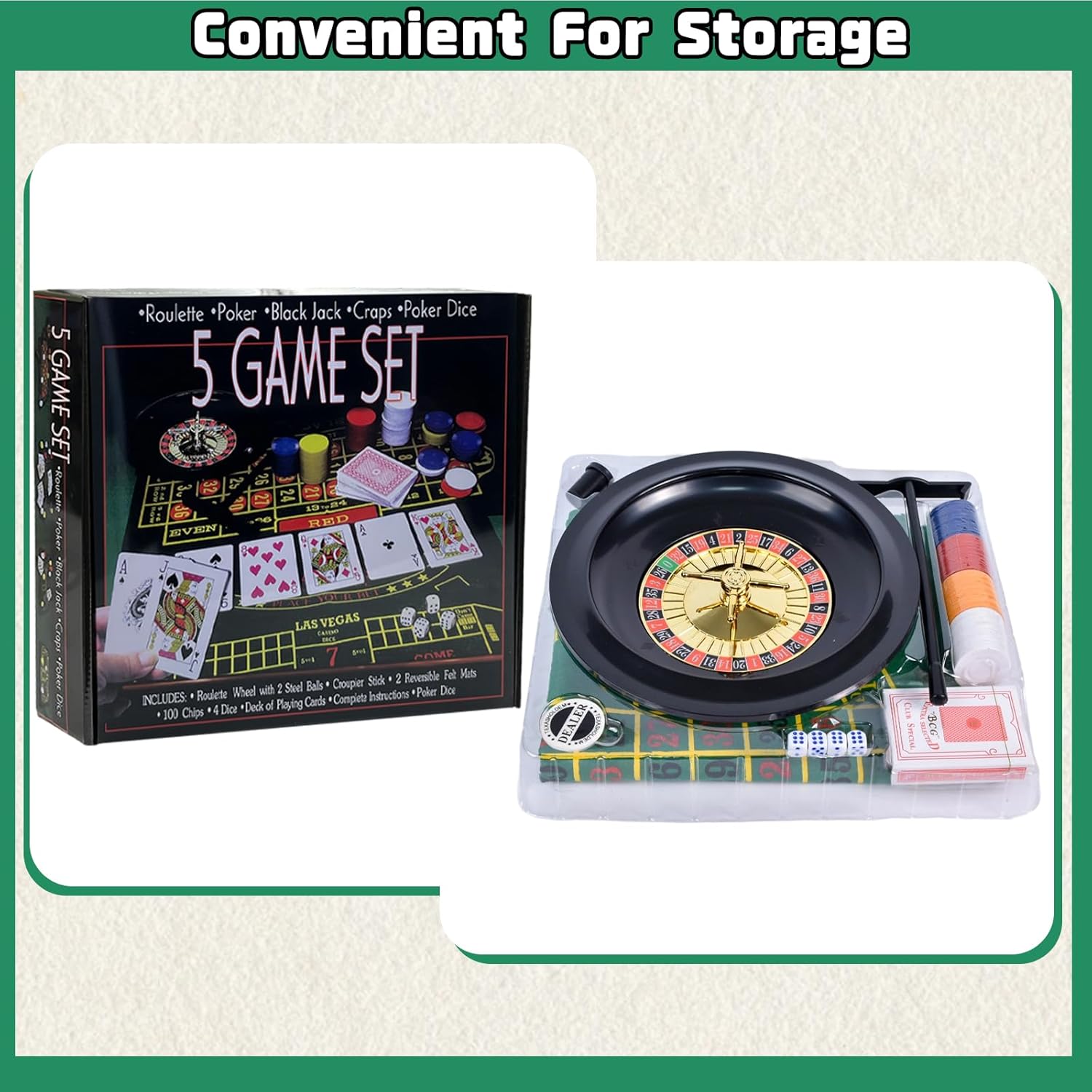 5-in-1 Casino Game Set