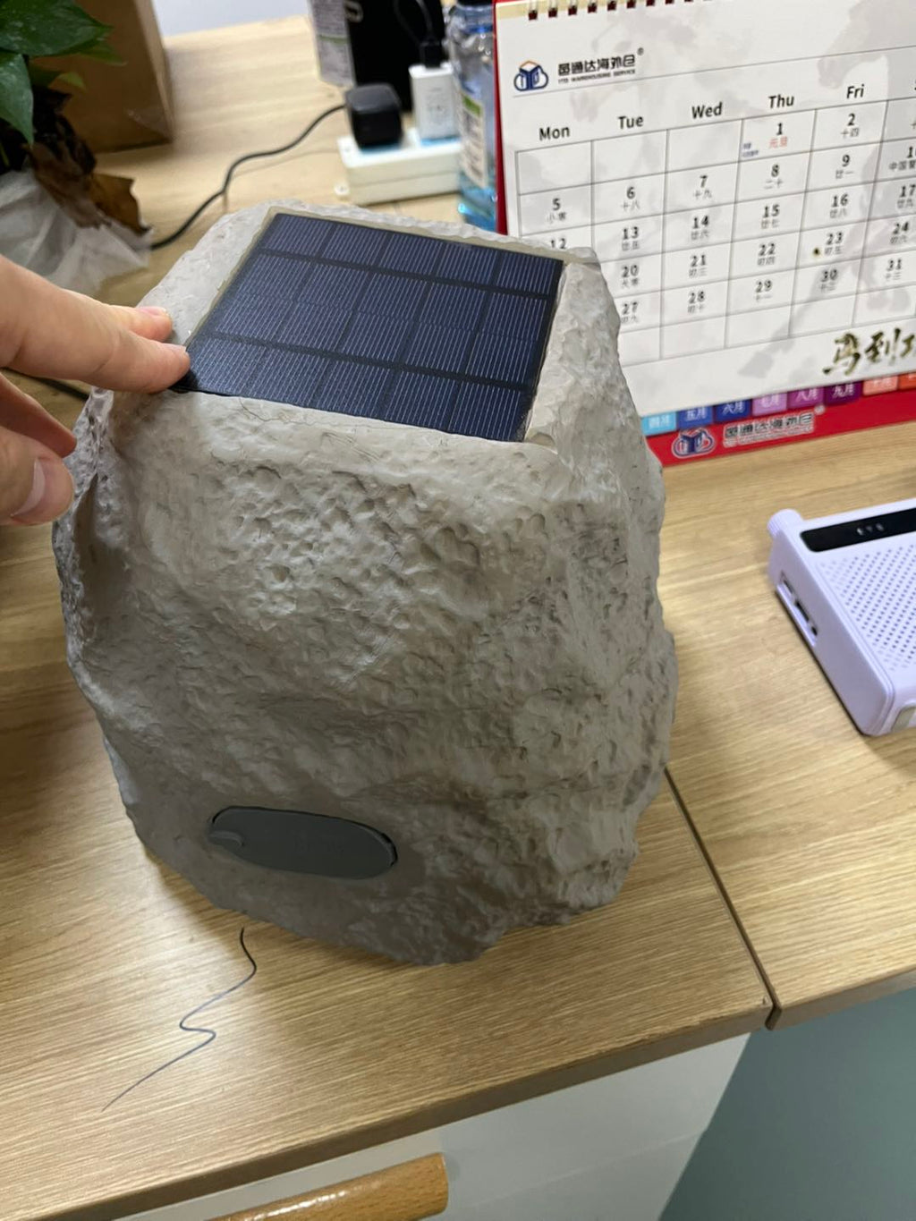 Wireless Solar Powered RGB Rock Speaker