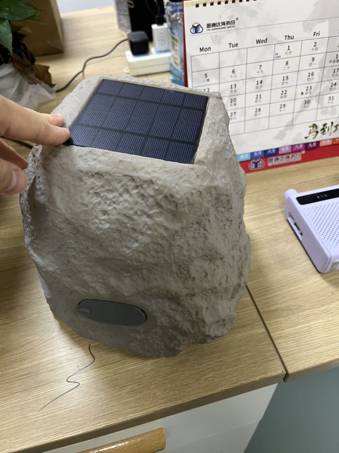 Wireless Solar Powered RGB Rock Speaker