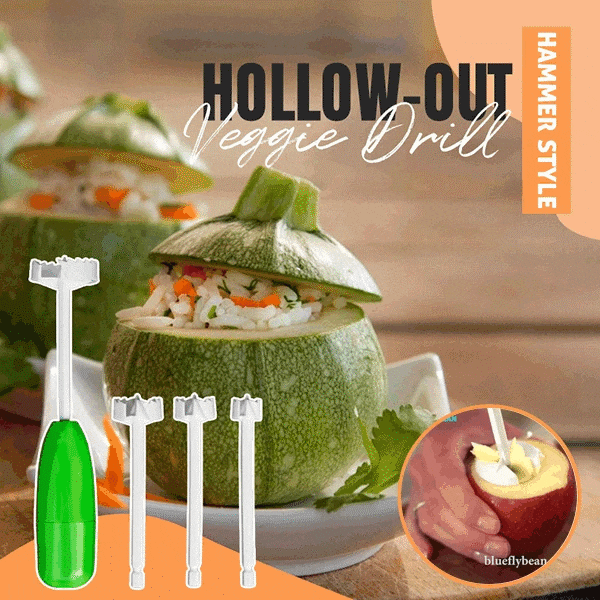 Hammer Style Hollow-Out Veggie Drill  (4Pcs/Set)