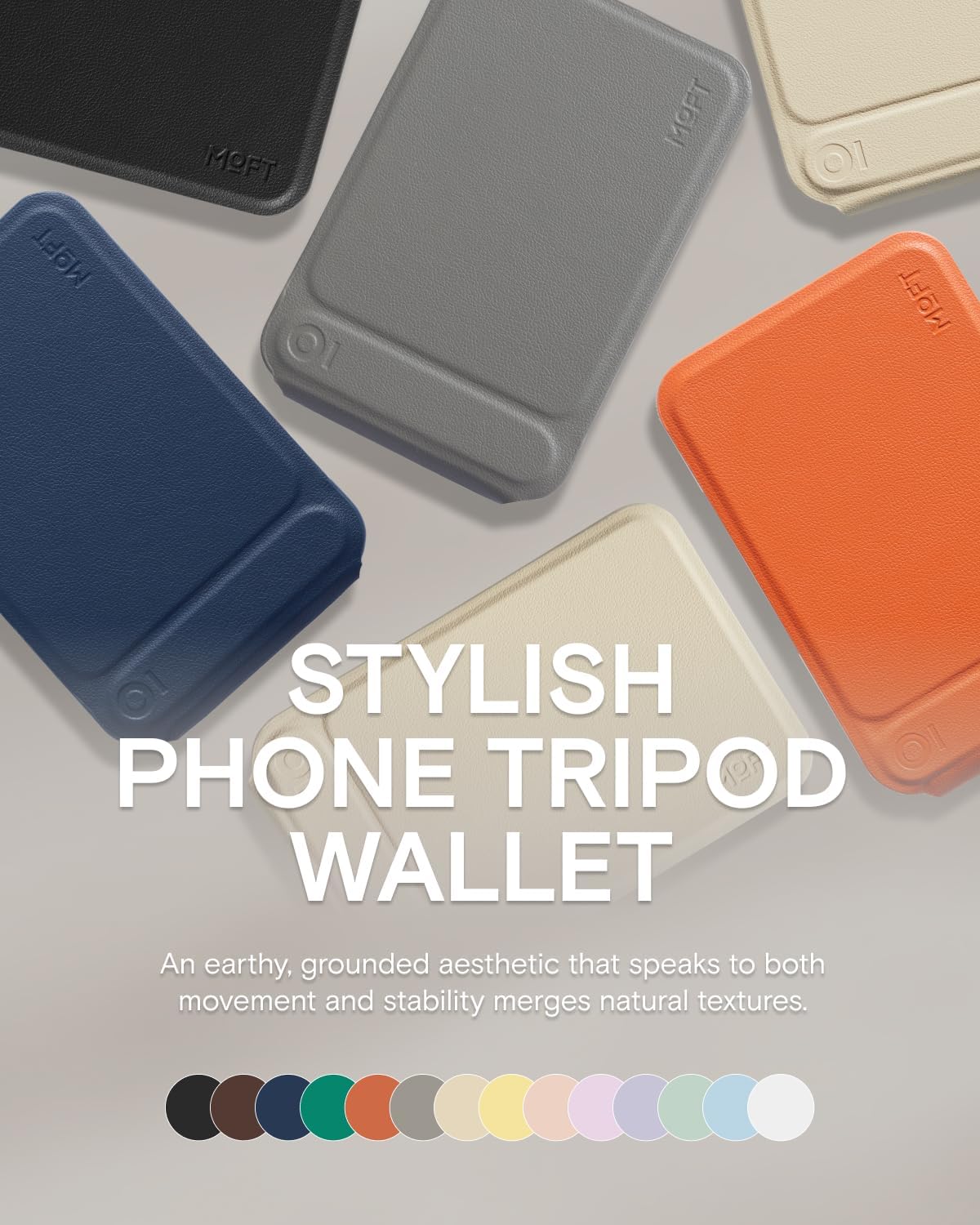 Flexible Leather Magnetic Wallet Tripod Stand