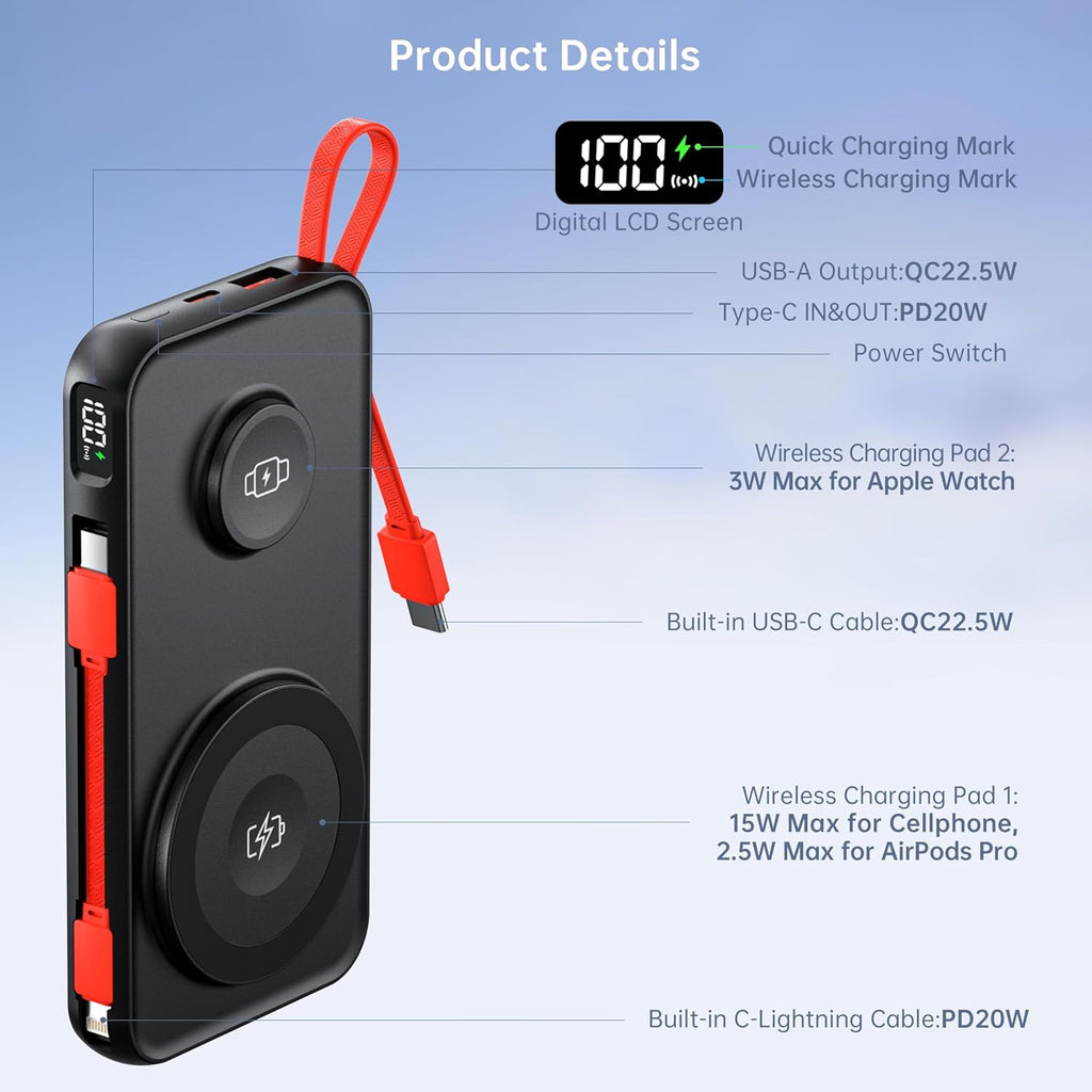 5 In 1 Magnetic Power Bank
