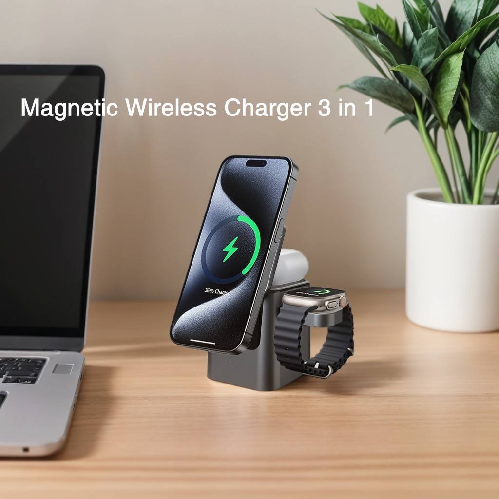 3 in 1 Magnetic Wireless Charging Station