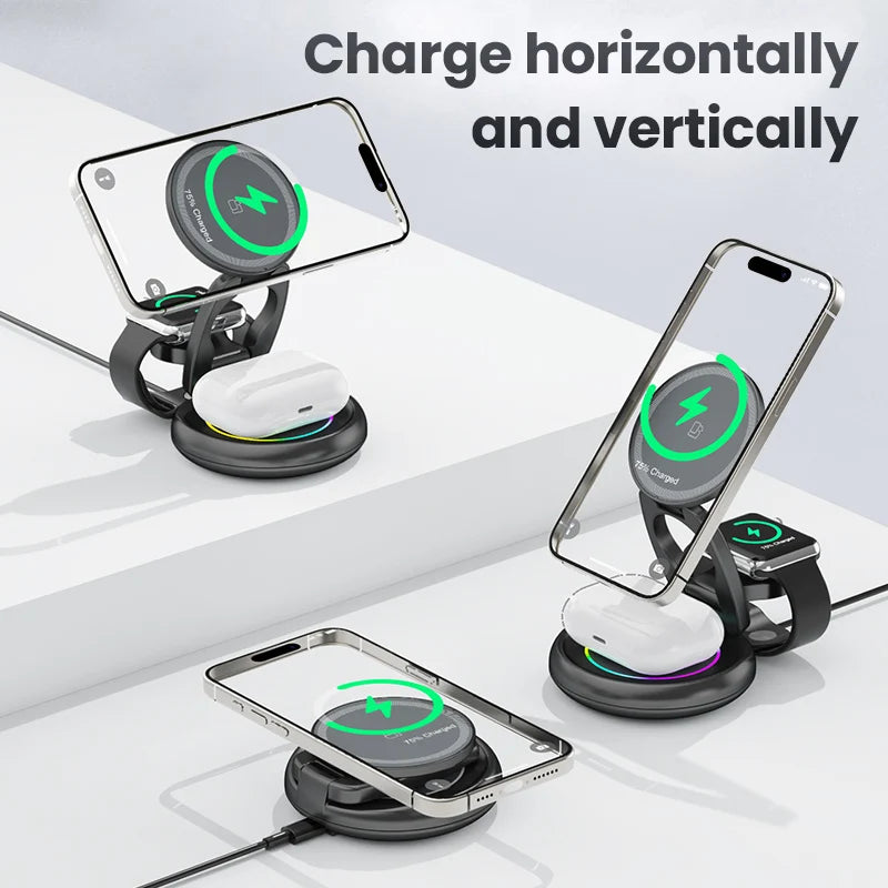 3 In 1 Magnetic & Foldable Wireless Charger