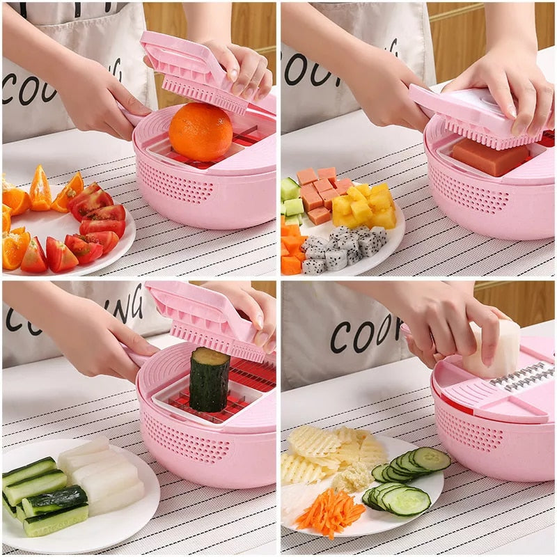 Vegetable Chopper With Detachable Blades