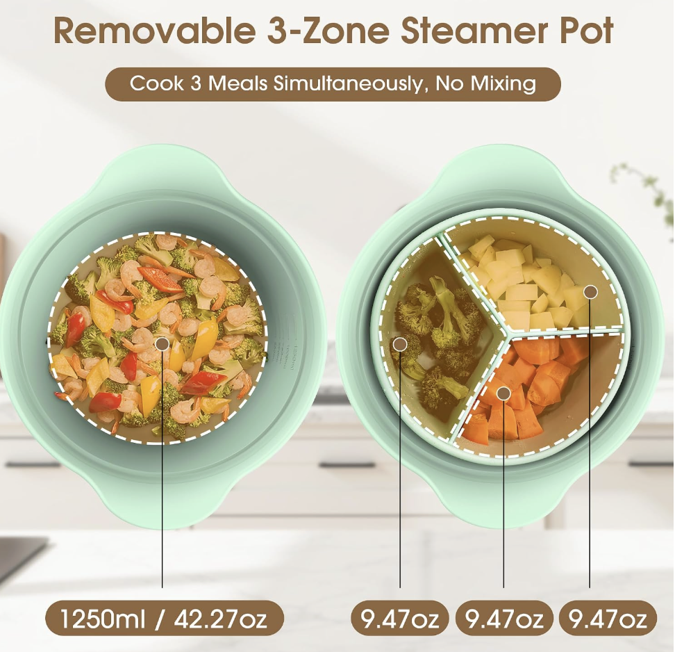 3 Compartmented Microwave Steamer