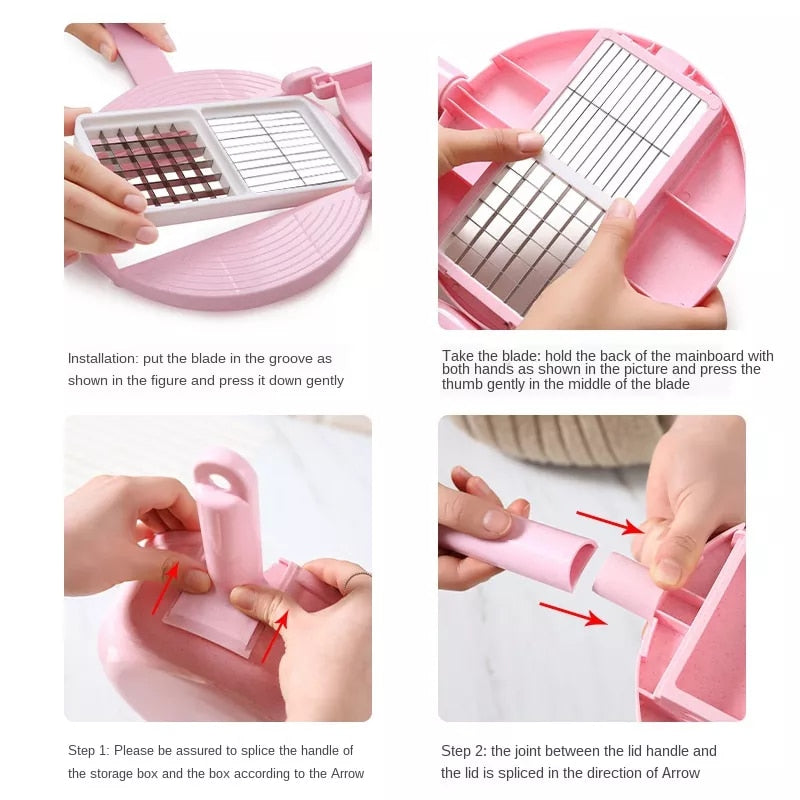 Vegetable Chopper With Detachable Blades