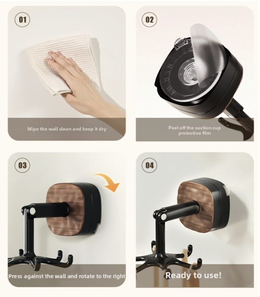 Suction Cup Rotating Hook Holder