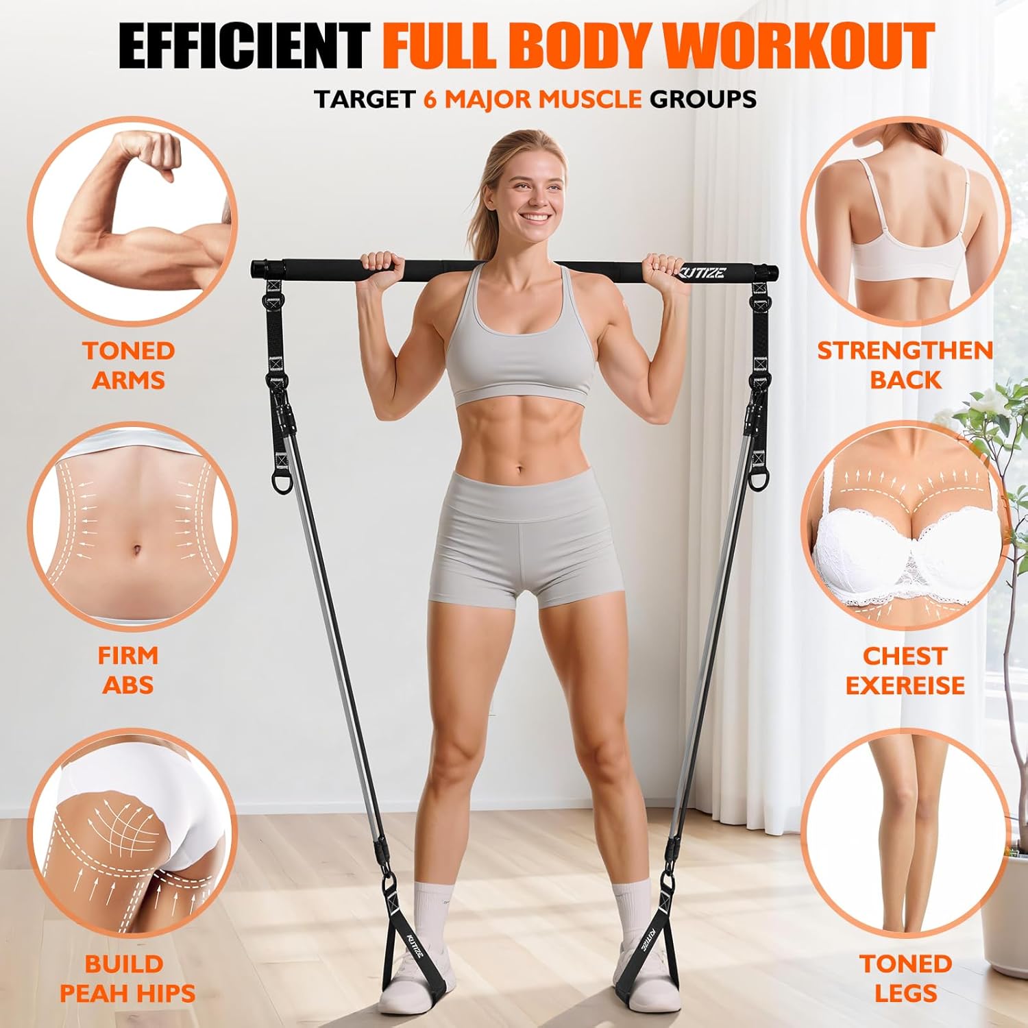 Pilates Bar Kit With Resistance Band