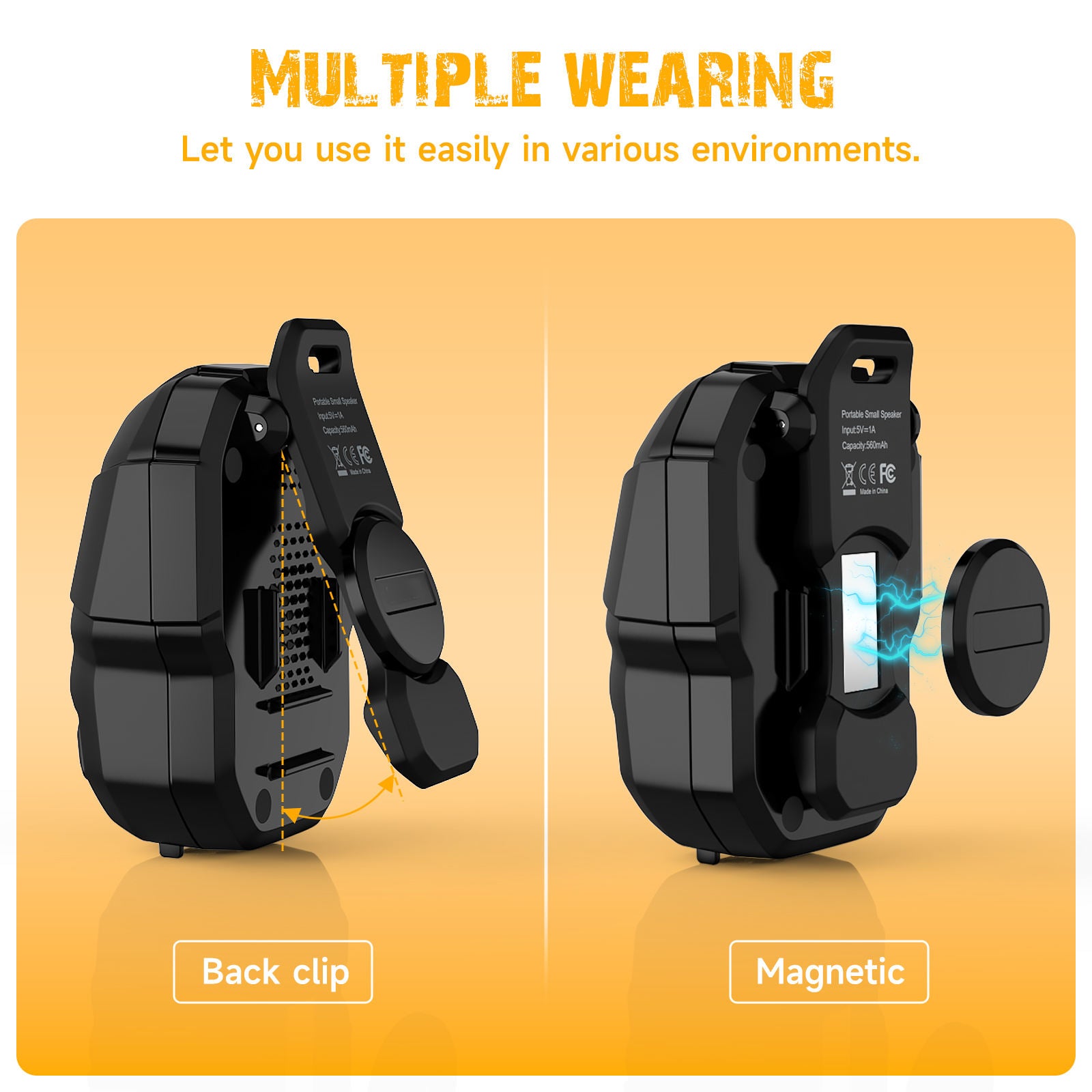 Mini Clip On Water-Proof Mic And Speakers