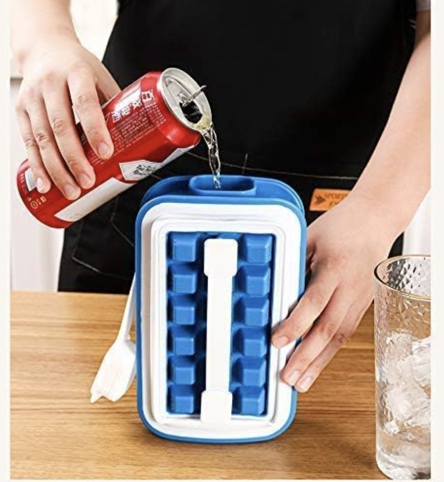 36-Grid Folding Ice Cube Tray with Storage Box