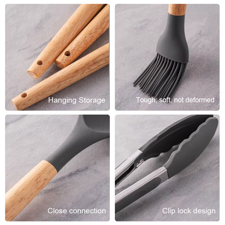 12 Pcs Silicone Kitchen Spatula Set