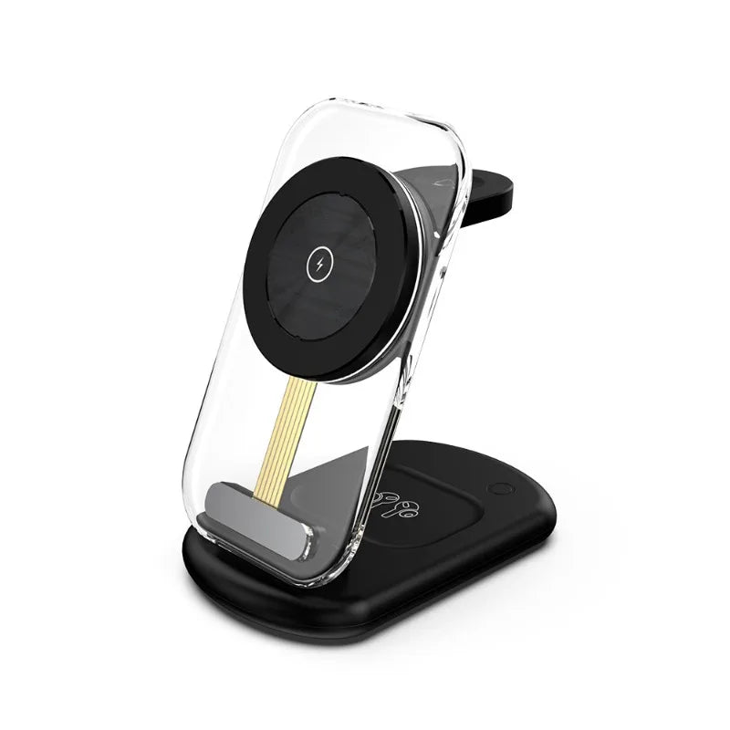 3 In 1 Transparent & Foldable Magnetic Wireless Phone Charger