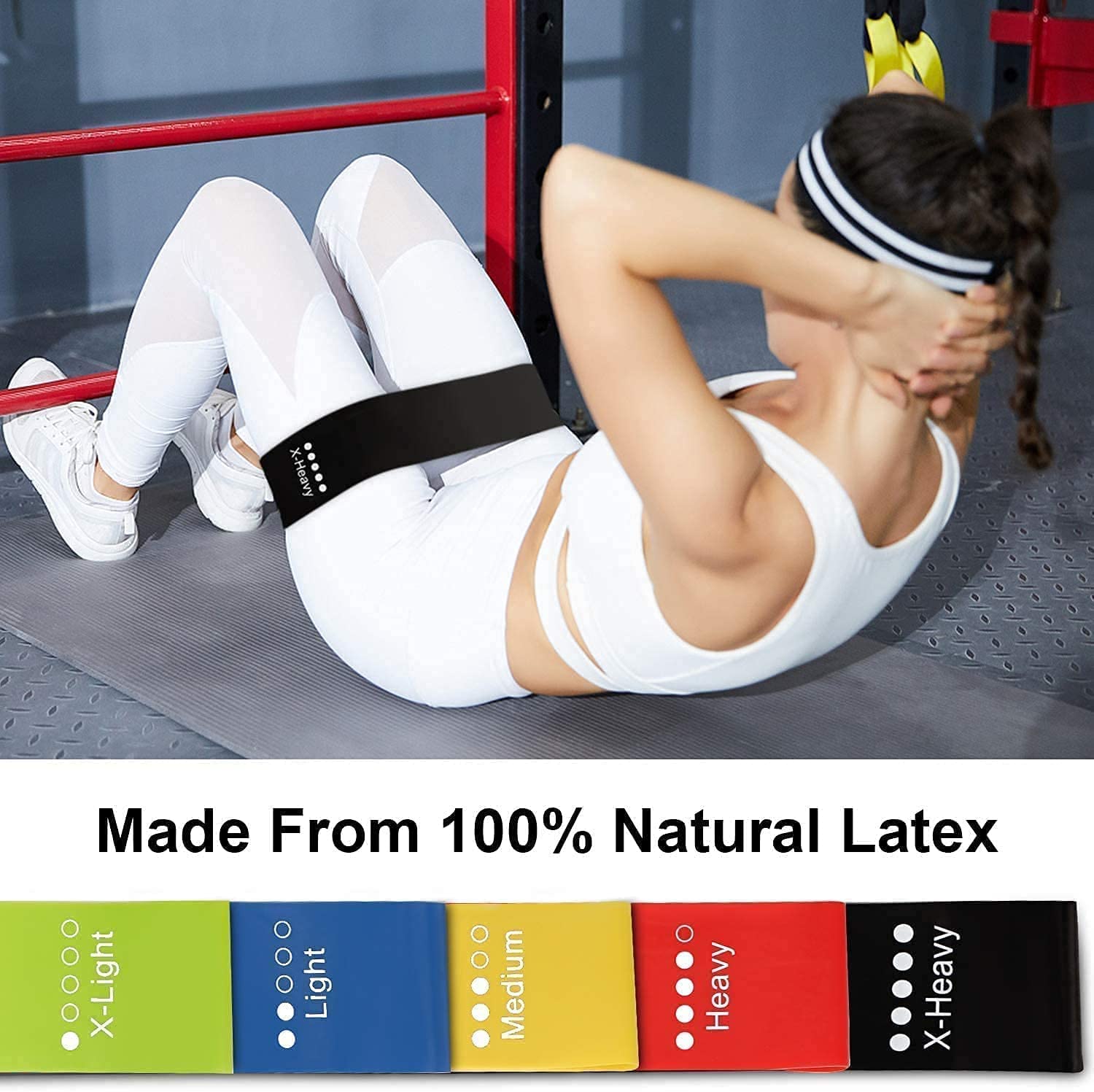 Elastic Fitness Bands (Set Of 5)