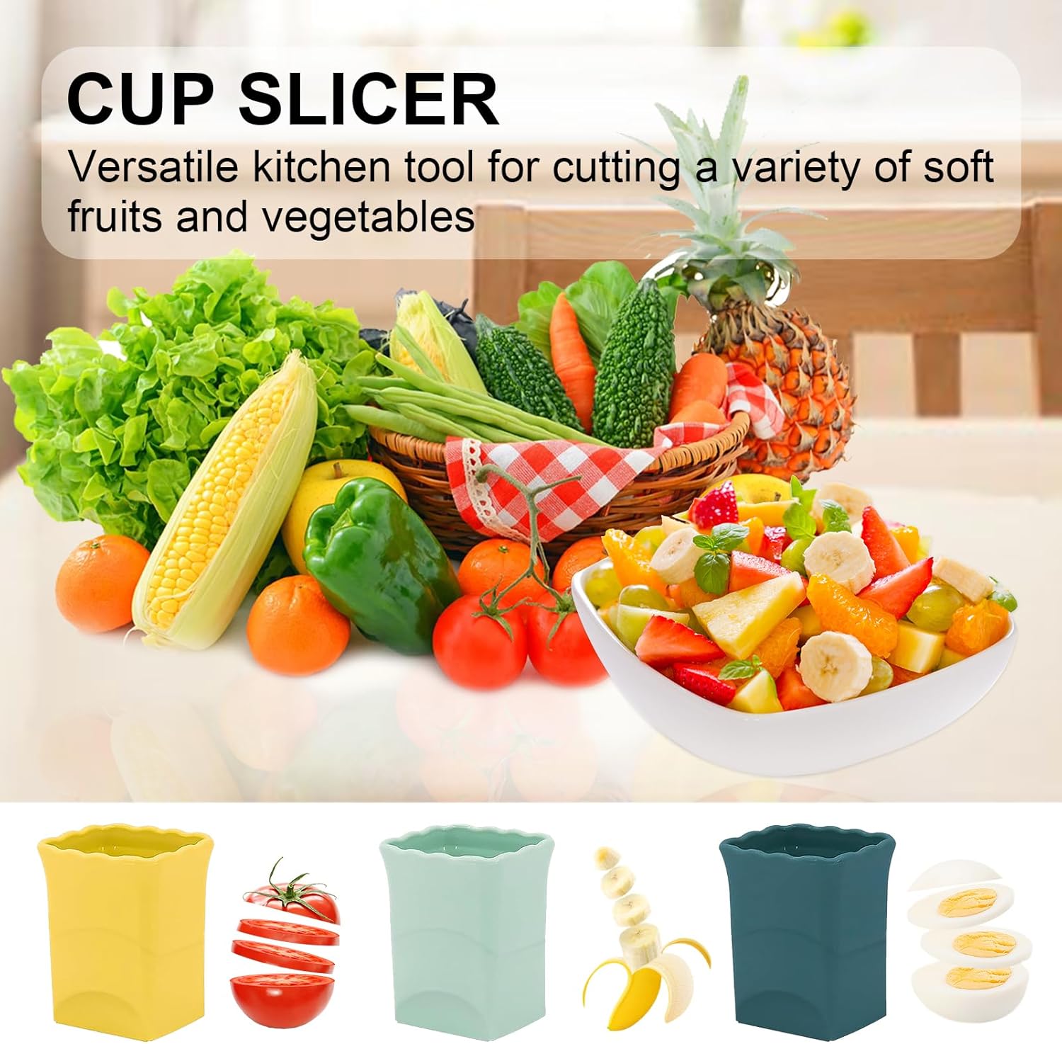 Fruit And Vegetable Cup Slicer (Pack Of 3)