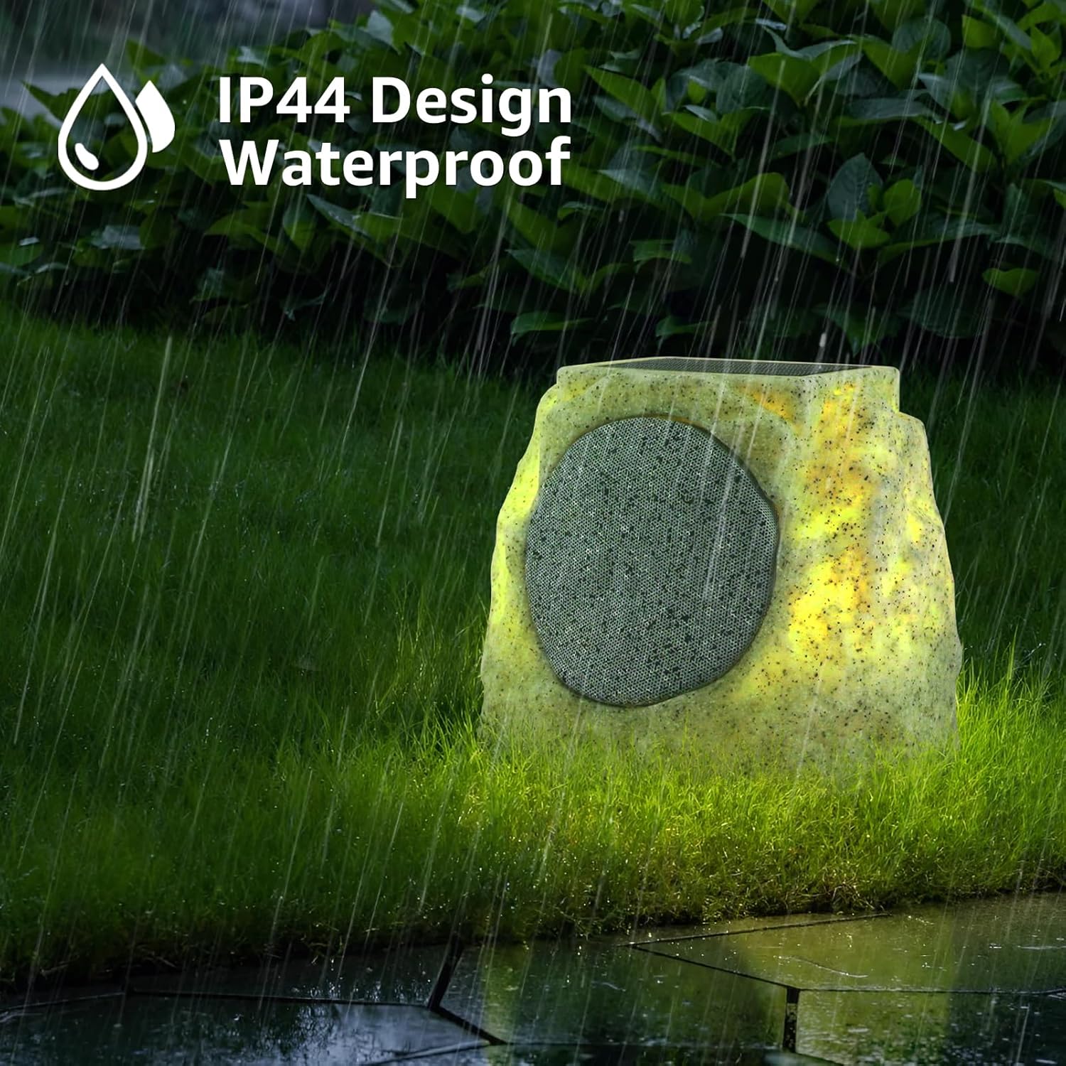 Wireless Solar Powered RGB Rock Speaker