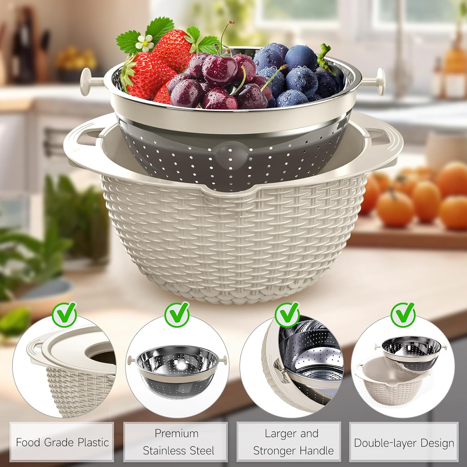 4 in 1 Colander With Grater