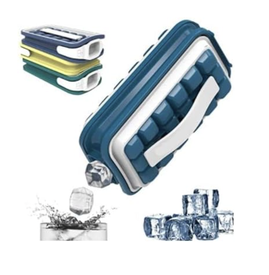 36-Grid Folding Ice Cube Tray with Storage Box