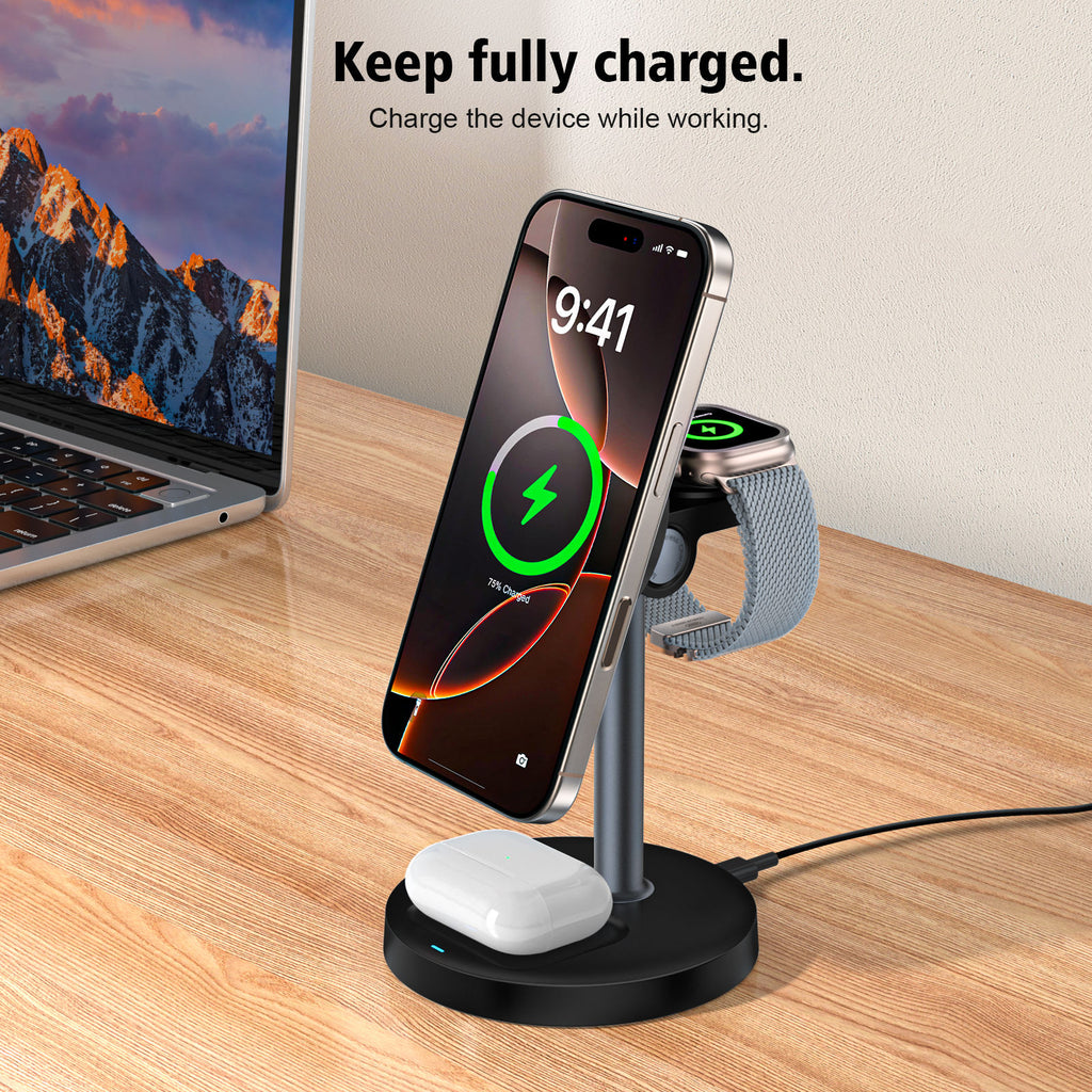 3 in 1 Wireless Magnetic Charger Stand