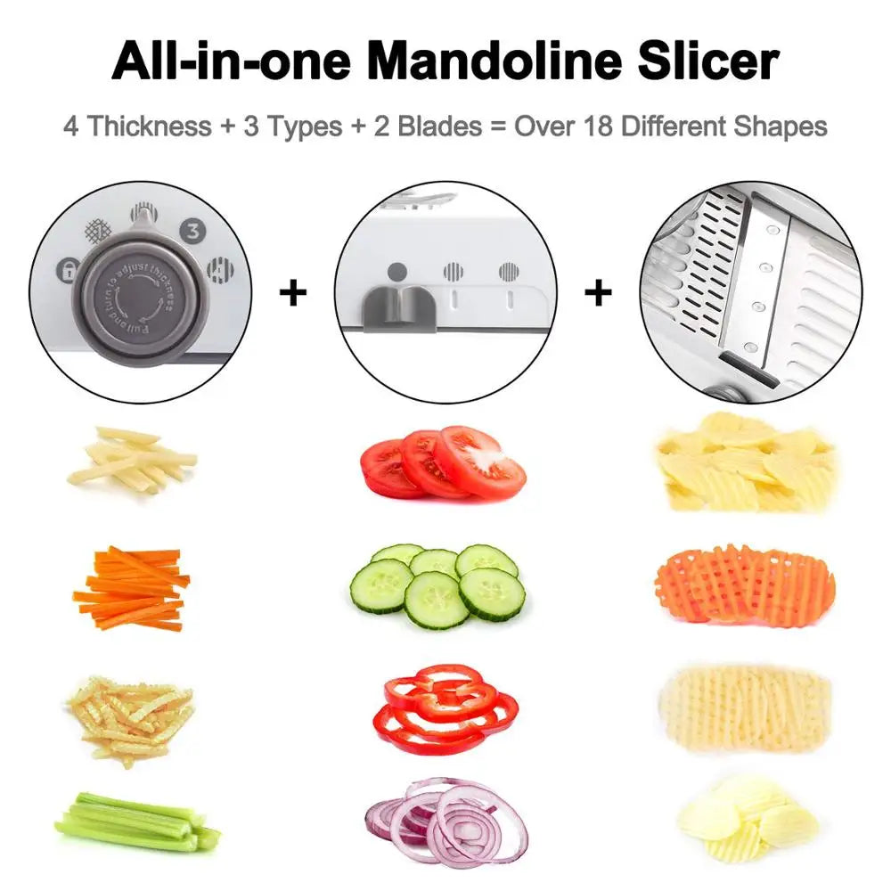 Adjustable Mandoline Multi-Angle Vegetable Slicer