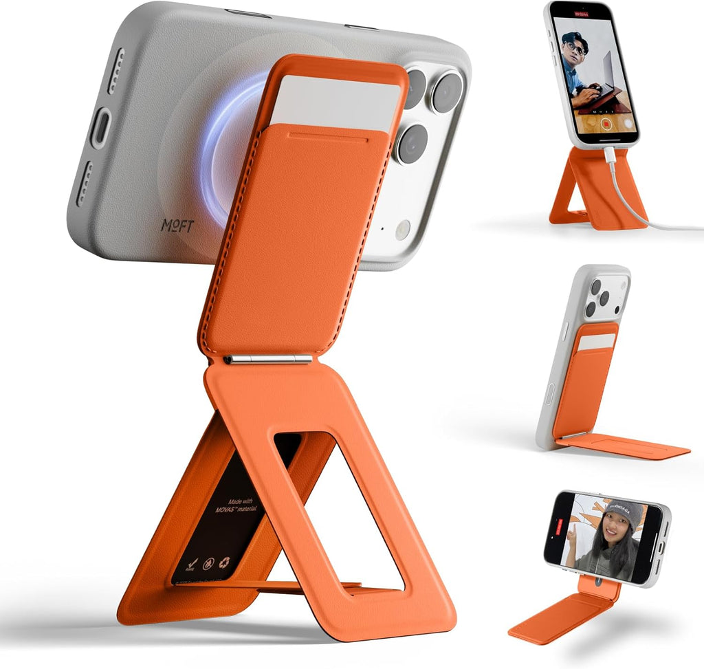 Flexible Leather Magnetic Wallet Tripod Stand