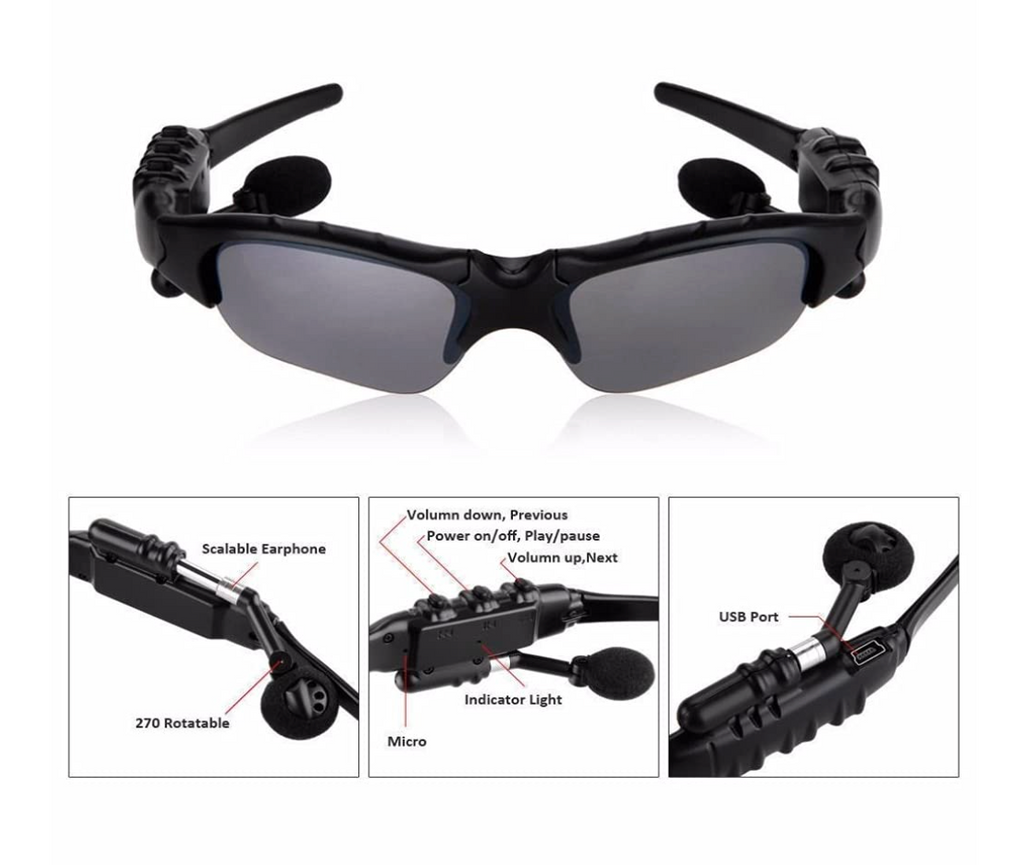 2 In 1 Headworn Smart BT Sunglasses With Earphone
