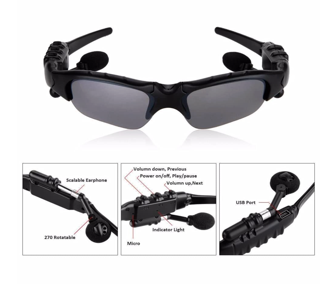 2 In 1 Headworn Smart BT Sunglasses With Earphone