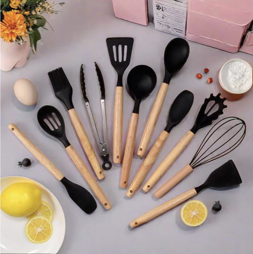 12 Pcs Silicone Kitchen Spatula Set