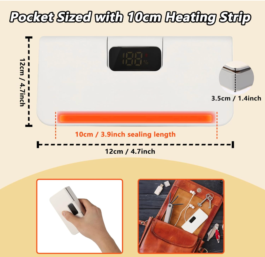 Magnetic Portable Wireless USB Food Sealer