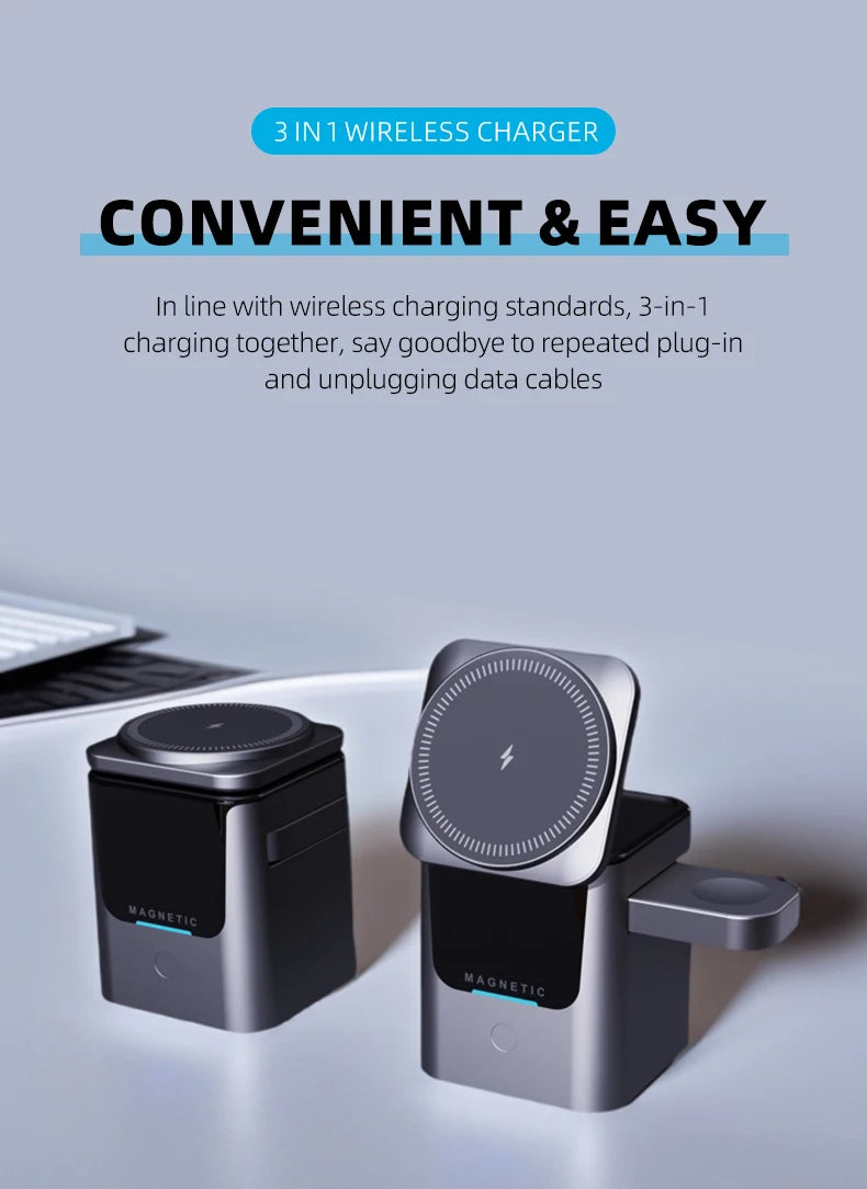 3 in 1 Magnetic Wireless Charging Station