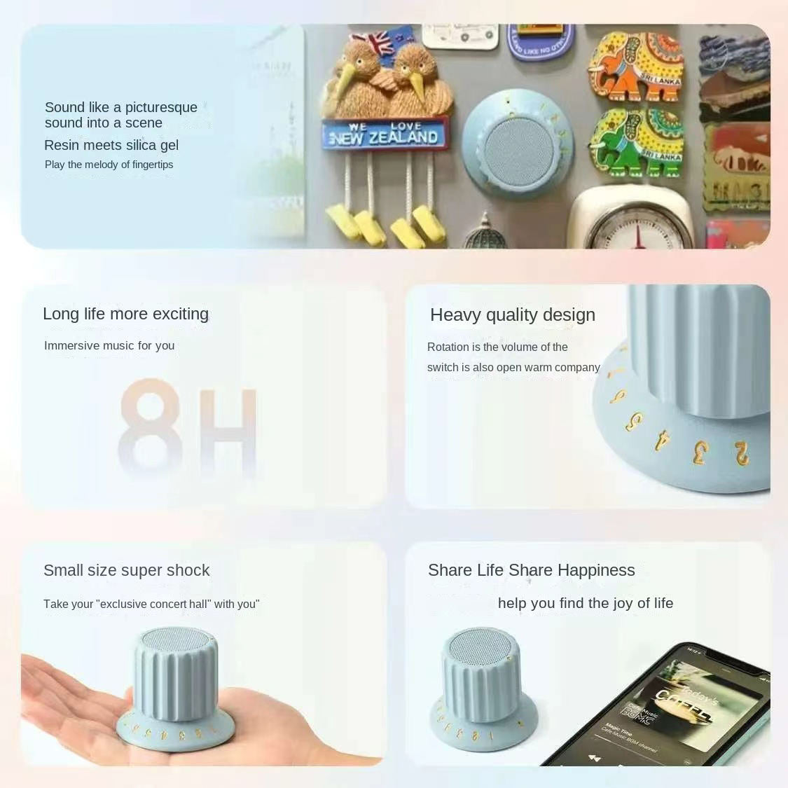 Waterproof Magnetic Knob Bluetooth Speaker