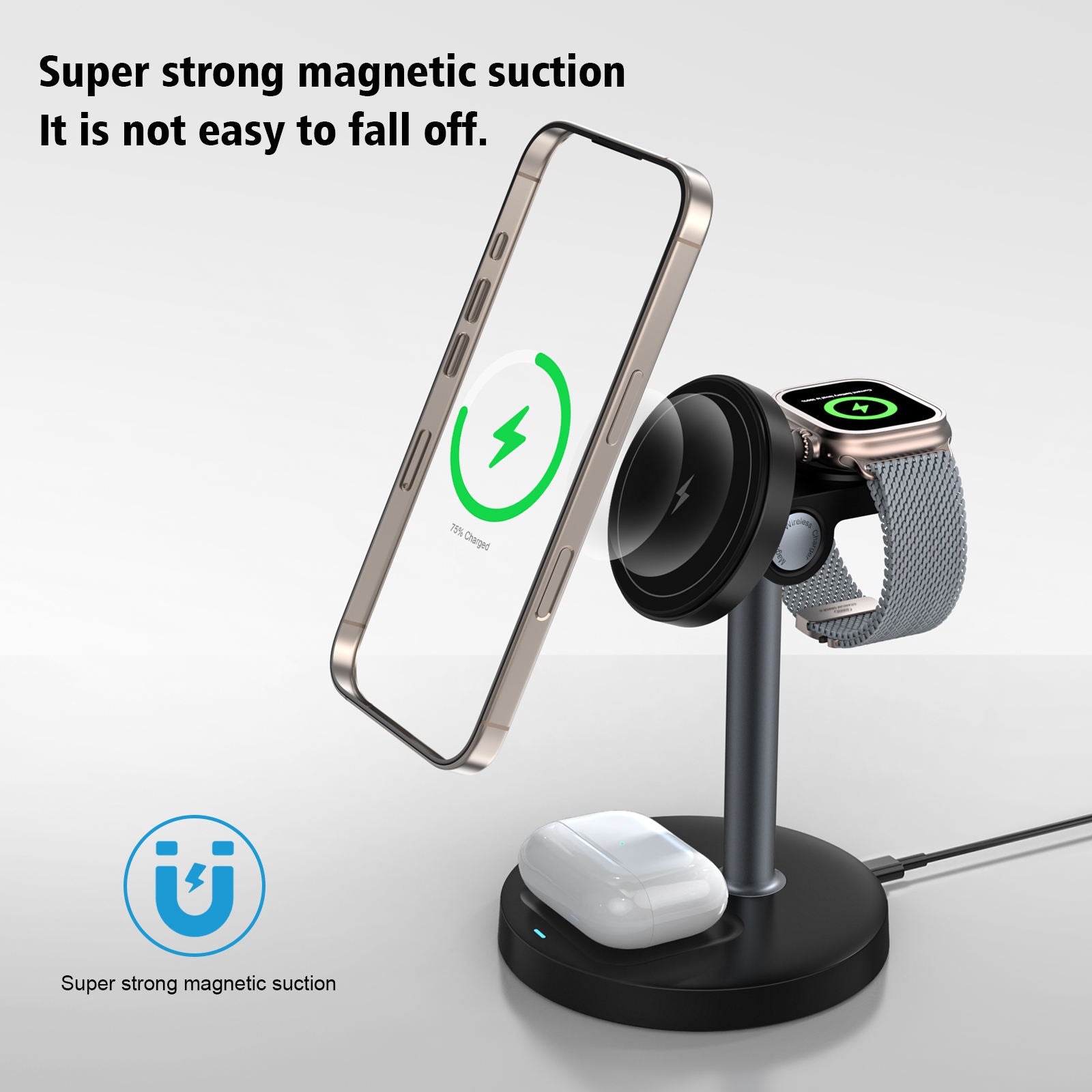 3 in 1 Wireless Magnetic Charger Stand