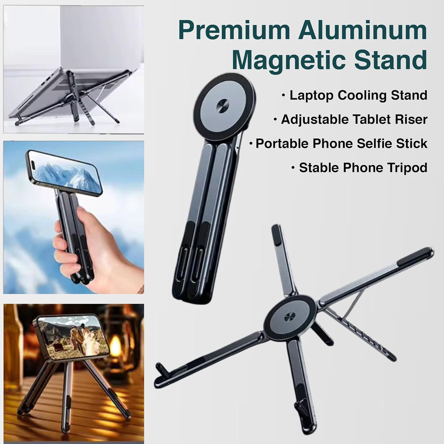 Foldable Magnetic Aluminium Phone Stand