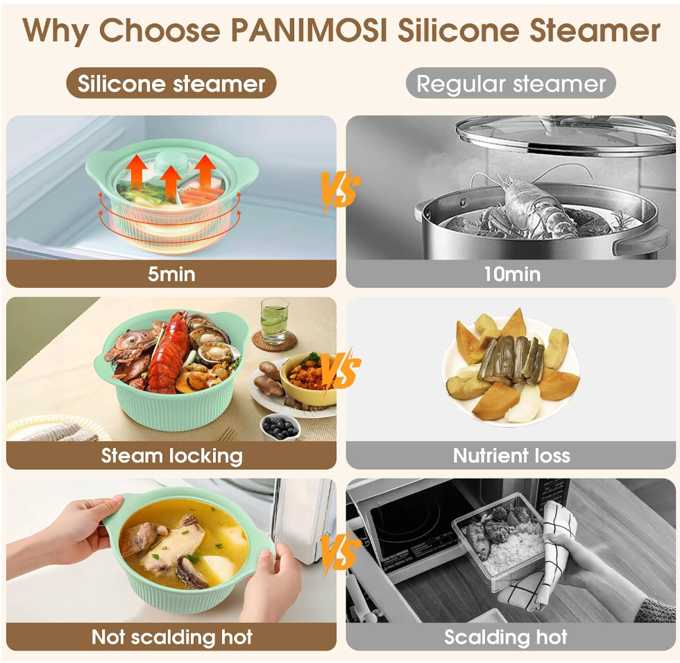 3 Compartmented Microwave Steamer