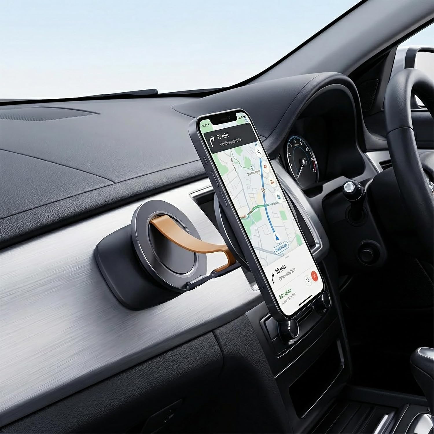 Magnetic Alloy Phone Holder With Ring Wristband