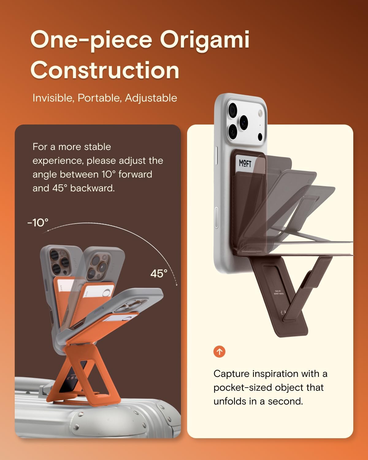 Flexible Leather Magnetic Wallet Tripod Stand