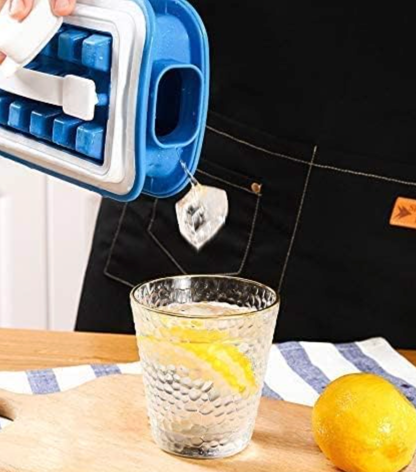 36-Grid Folding Ice Cube Tray with Storage Box