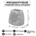 Wireless Solar Powered RGB Rock Speaker