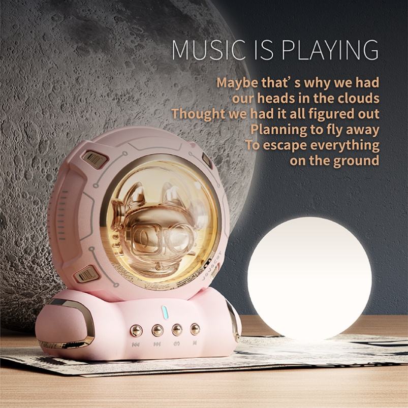 2 in 1 Space Cat Wireless Speaker & Night Light