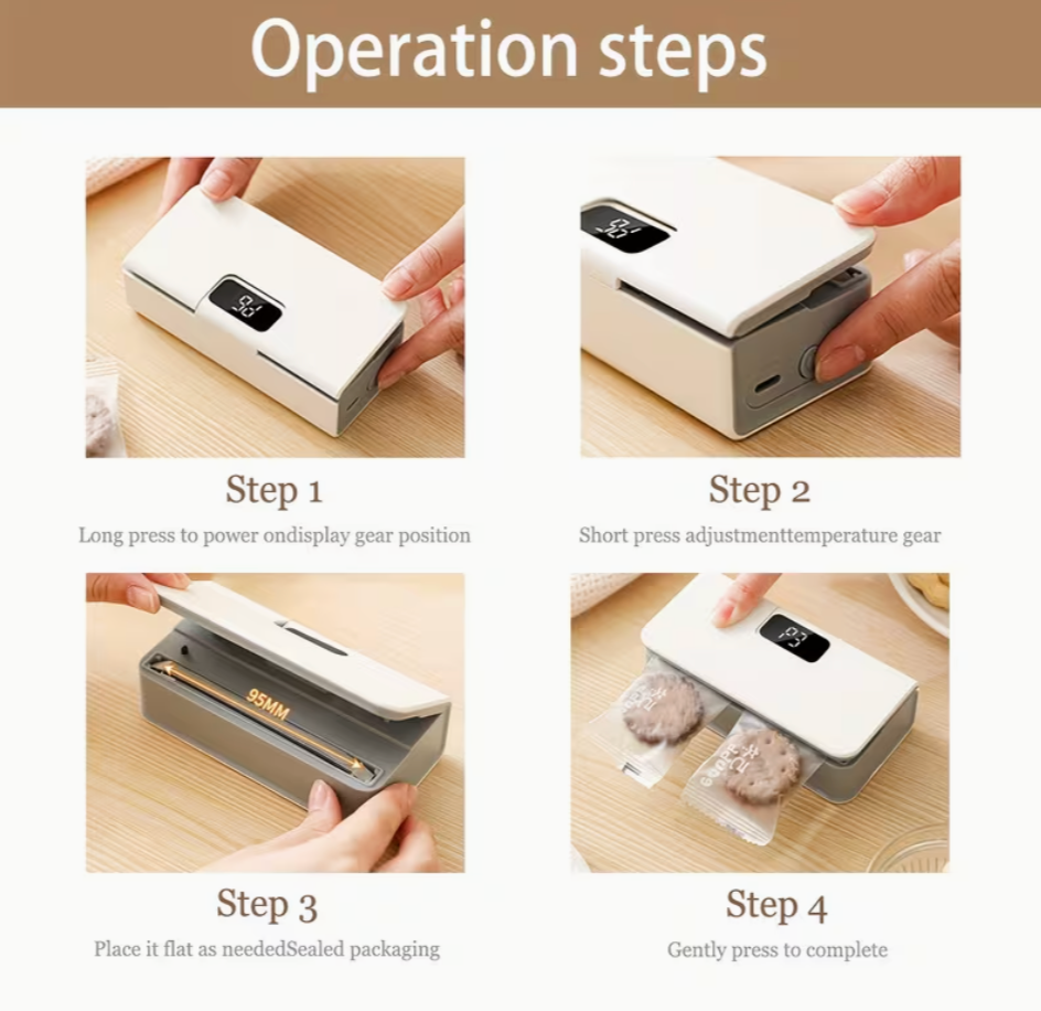 Magnetic Portable Wireless USB Food Sealer
