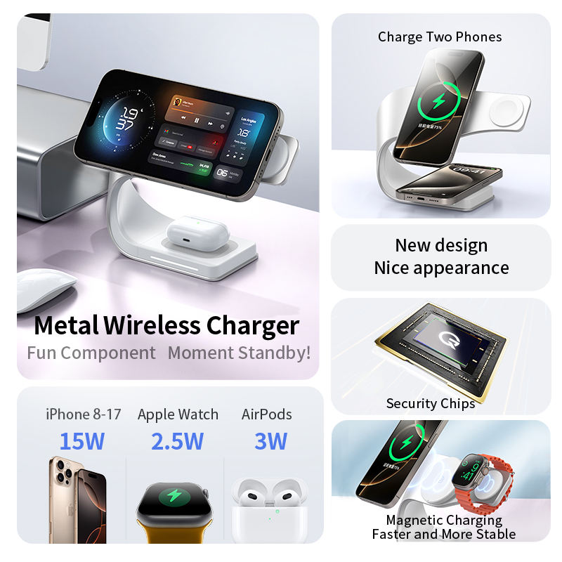 4 in 1 Magnetic Wireless Charging Station With Semiconductor Cooling Fan