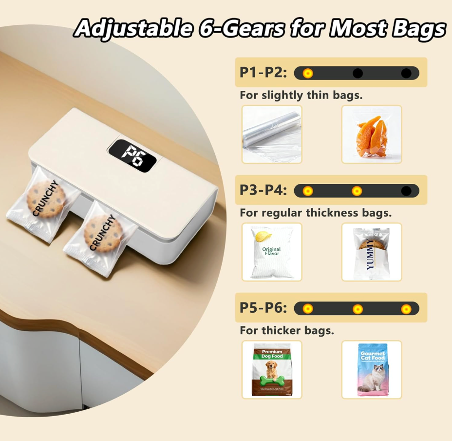 Magnetic Portable Wireless USB Food Sealer