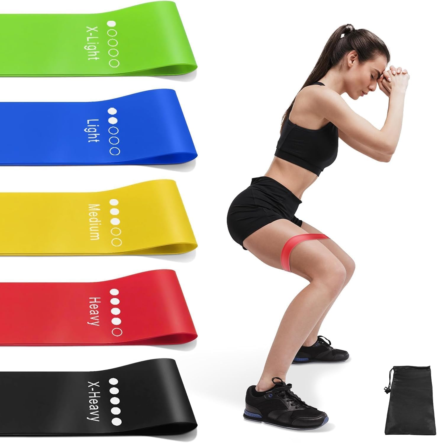 Elastic Fitness Bands (Set Of 5)