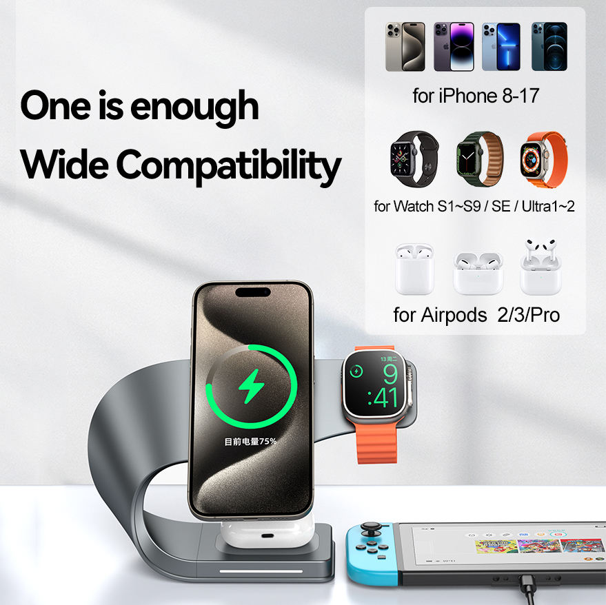 4 in 1 Magnetic Wireless Charging Station With Semiconductor Cooling Fan