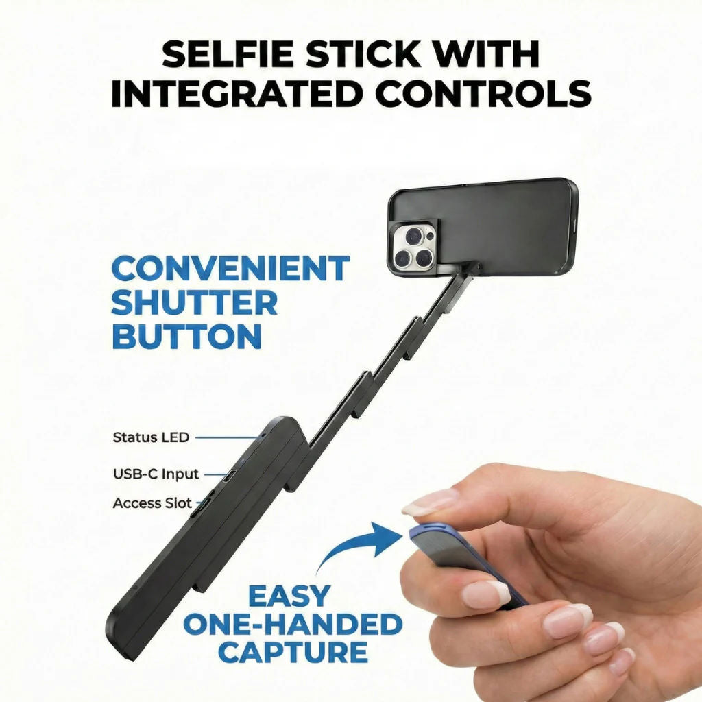 Mobile Phone case with Aluminium Selfie Stick